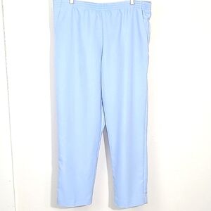 Donna Kenny Pants 18P Pastel Sky Blue Elastic Waist Straight Leg Pockets Coastal